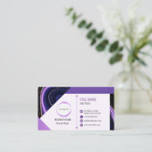 Paarse Zwart Goud Marmer Design Visitekaartje (Staand voorkant)