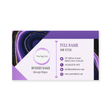 Paarse Zwart Goud Marmer Design Visitekaartje