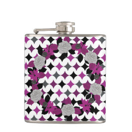 PAARSE ZWART GRIJS WIT PATRONEN & BLOEMEN HEUPFLES