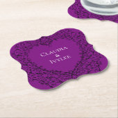 Paarse zwart hart elegante gotische bruiloft Onder Kartonnen Onderzetters (Gekanteld)