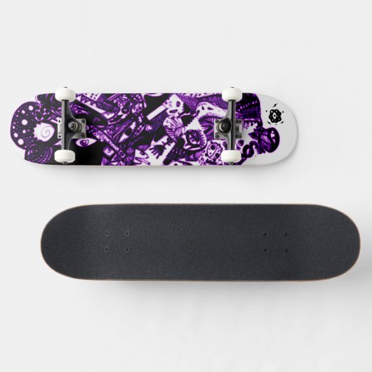 Paarse zwart koel persoonlijk skateboard (Horizontaal)