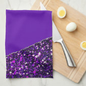 PAARSE ZWART MARMER AGAAT Tafelloper Theedoek (Quarter Fold)