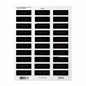 Paarse zwart meisjesschrift monogram naam modern etiket (Full Sheet)