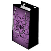Paarse zwart ontwerp klein cadeauzakje (Achterkant Gekanteld)