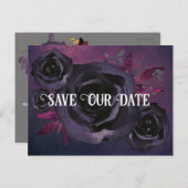 Paarse zwart Roos foto opslaan onze datum Briefkaart (Voorkant / Achterkant)