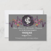 Paarse zwart Roos foto opslaan onze datum Kaart (Achterkant)