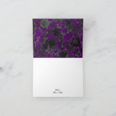 Paarse & Zwart Roos Gotische Bruiloft Dank u Kaart (Binnen)