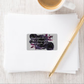 Paarse Zwart Roos Moderne Waterverf Etiket (Insitu)