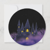 Paarse Zwart Speels Leuk Halloween ( sm. cirkel) Kaart (Achterkant)