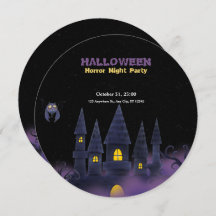 Paarse Zwart Speels Leuk Halloween ( sm. cirkel)