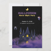 Paarse zwart speelse plezier halloween 5" x 7" kaart (Voorkant)