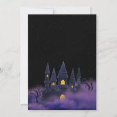Paarse zwart speelse plezier halloween 5" x 7" kaart (Achterkant)