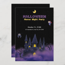 Paarse zwart speelse plezier halloween 5" x 7"