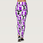 PAARSE, ZWART-WIT CHEERLEADERS LEGGINGS (Achterkant)