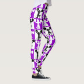 PAARSE, ZWART-WIT CHEERLEADERS LEGGINGS (Rechts)