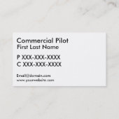 Paarse zwart wit custom pilot visitekaartjes (Achterkant)