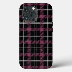 Paarse zwart wit geruite decorachtergrond Case-Mate iPhone case