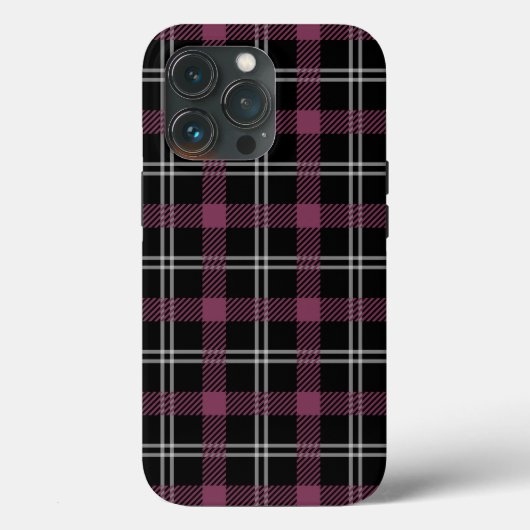 Paarse zwart wit geruite decorachtergrond Case-Mate iPhone case (Achterkant)