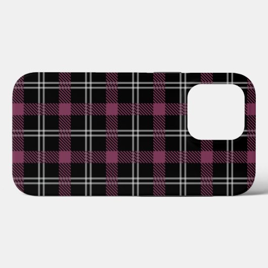Paarse zwart wit geruite decorachtergrond Case-Mate iPhone case (Achterkant (horizontaal))