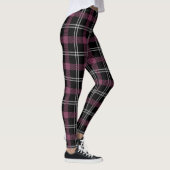 Paarse zwart wit geruite decorachtergrond leggings (Rechts)