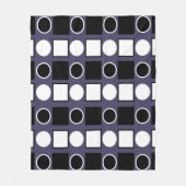Paarse zwart wit vierkante cirkel geometrisch patr fleece deken (Voorkant)