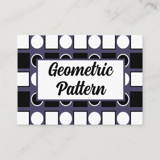 Paarse zwart witte vierkant cirkel geometrisch visitekaartje (Voorkant)