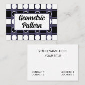 Paarse zwart witte vierkant cirkel geometrisch visitekaartje (Voorkant / Achterkant)