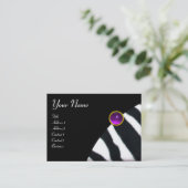 PAARSE ZWART-WITTE ZEBRA-MONOGRAM, Amethyst Visitekaartje (Staand voorkant)