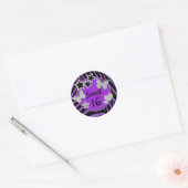 Paarse Zwart Zilver FAUX Glitter Sweet 16 Sticker (Envelop)