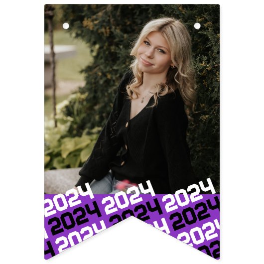 Paarse & Zwarte 16 Foto Afstuderen Hangende Banner (Tweede vlag)