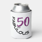 Paarse & Zwarte 50e Verjaardag Typografie Blikjeskoeler (Blikje Voorkant)