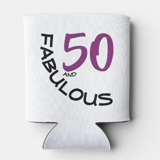 Paarse & Zwarte 50e Verjaardag Typografie Blikjeskoeler (Achterkant)