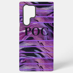 Paarse Zwarte Abstract Monogram Case-Mate Samsung Galaxy Hoesje