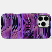 Paarse zwarte Abstracte monogram Hoesje-mate Case-Mate iPhone Case (Achterkant (horizontaal))