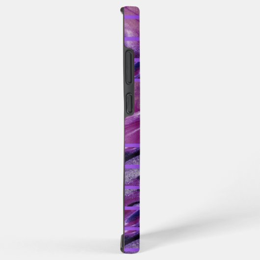 Paarse zwarte Abstracte monogram Hoesje-mate Samsung Galaxy Hoesje (Rechterkant)