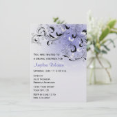 Paarse zwarte Abstracte wervelingen Vrijgezellenfe Kaart (Staand voorkant)