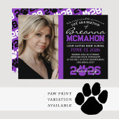 Paarse & zwarte Afstuderen foto aankondiging