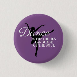 Paarse zwarte Ballerina Dance Quote Ronde Button 3,2 Cm