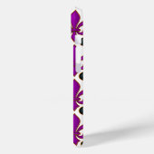 Paarse Zwarte Barok Fleur-de-lis Patroon Ontwerp  Case-Mate iPhone Case (Achterkant / Links)