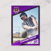 Paarse & Zwarte Baseball Trading Kaart Baseball Ka Contactkaartje (Voorkant)