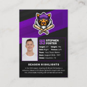 Paarse & Zwarte Baseball Trading Kaart Baseball Ka Contactkaartje (Achterkant)