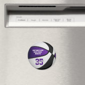 Paarse zwarte basketbal team kleuren geschenken on magneet (Insitu (Vaatwasser))