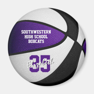 Paarse zwarte basketbal team kleuren geschenken on magneet