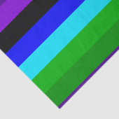 Paarse, zwarte, blauwe en groene strepen tissuepapier (Detail)