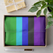 Paarse, zwarte, blauwe en groene strepen tissuepapier (Geschenk)