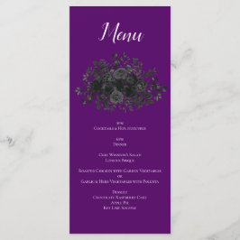 Paarse Zwarte Bloemen Huwelijk Gotisch Menu