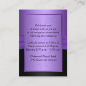 Paarse, zwarte bloemige samengevoegde harten behui informatiekaartje (Achterkant)