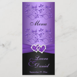 Paarse, zwarte bloemige samengevoegde harten Menu