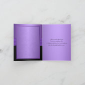 Paarse Zwarte Bloemige Verbonden Hartjes Bedankkaa Bedankkaart (Binnen)