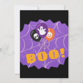 Paarse zwarte Boo Halloween Spooktacular Birthday Kaart (Achterkant)